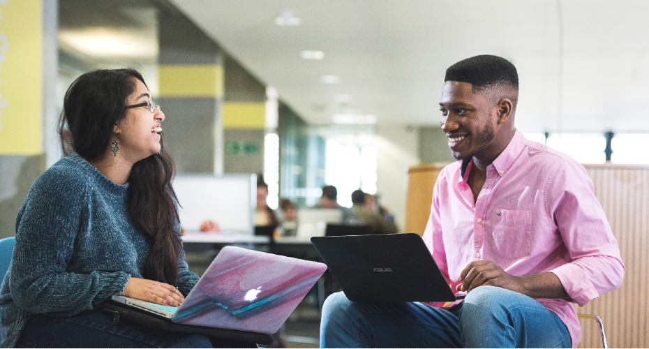 Students in library
