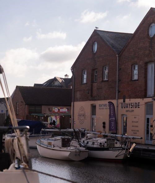 Boats and shops at Exeter Quay