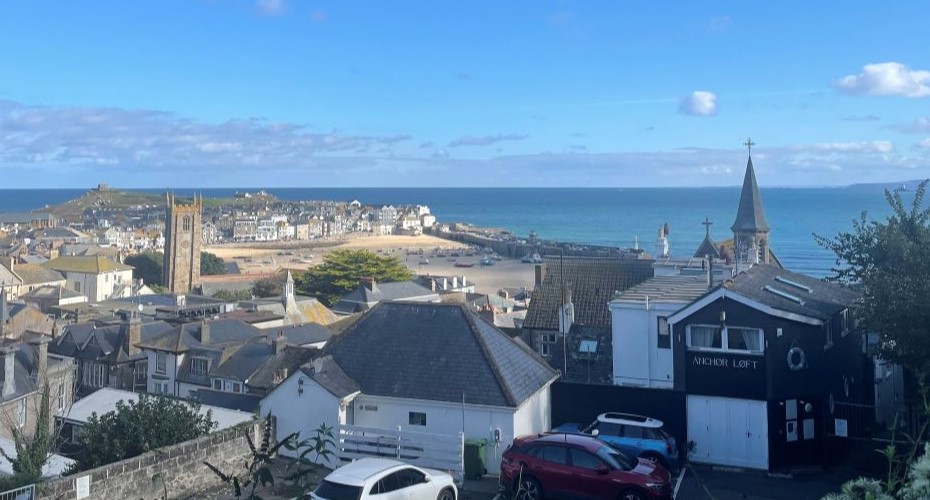 Skyline of a Cornish coastal town