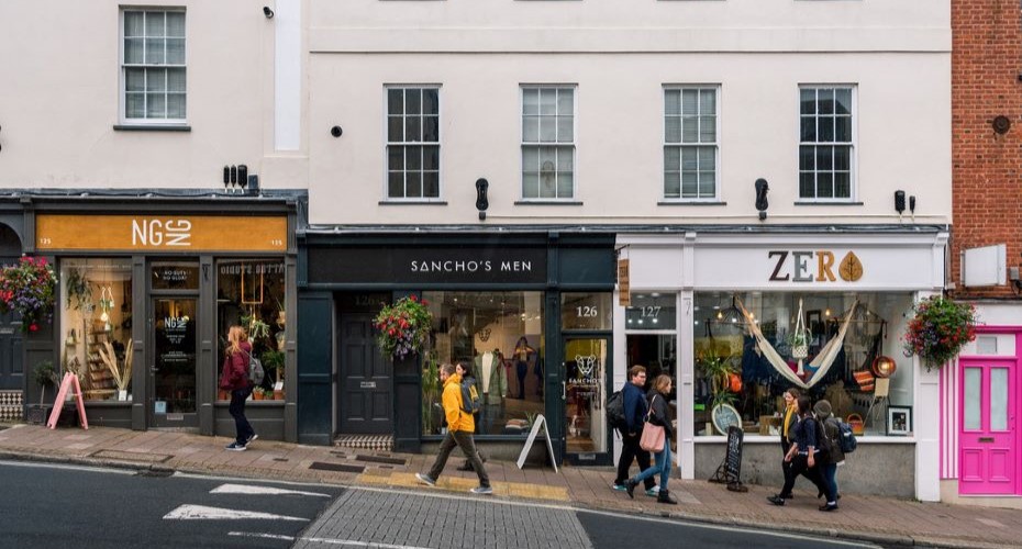 Shops on Exeter's Fore Street