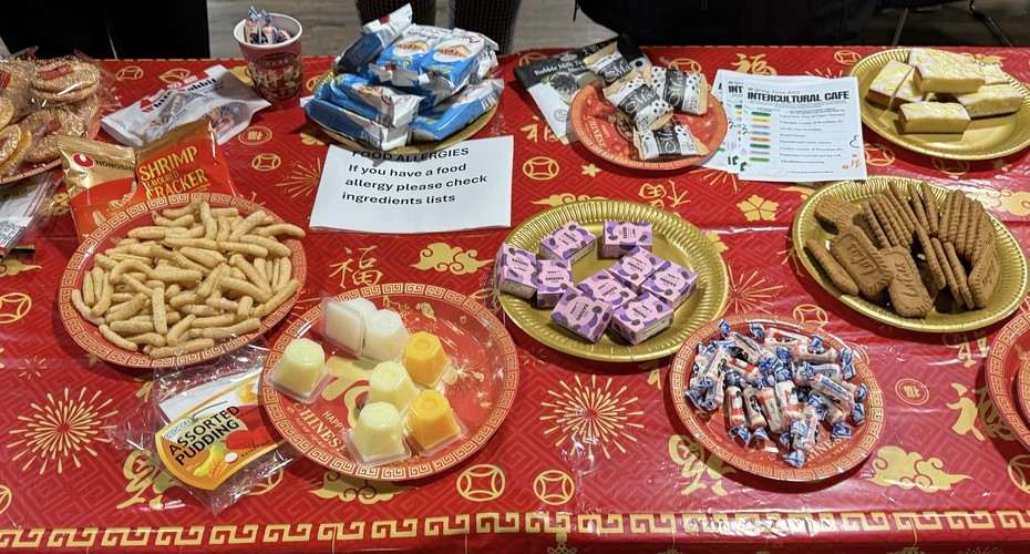 Table full of Asian treats at the University's celebrations