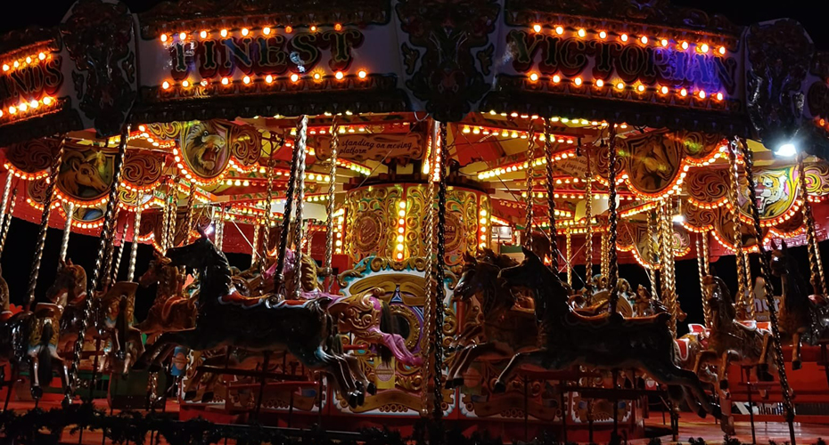 The merry go round at Exeter's Winter Wonderland fair