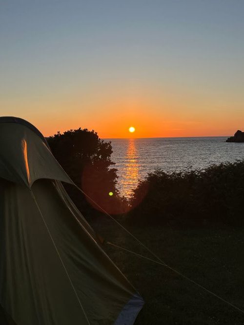 Sunset at a camping site