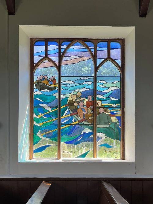 Stained glass window in a church