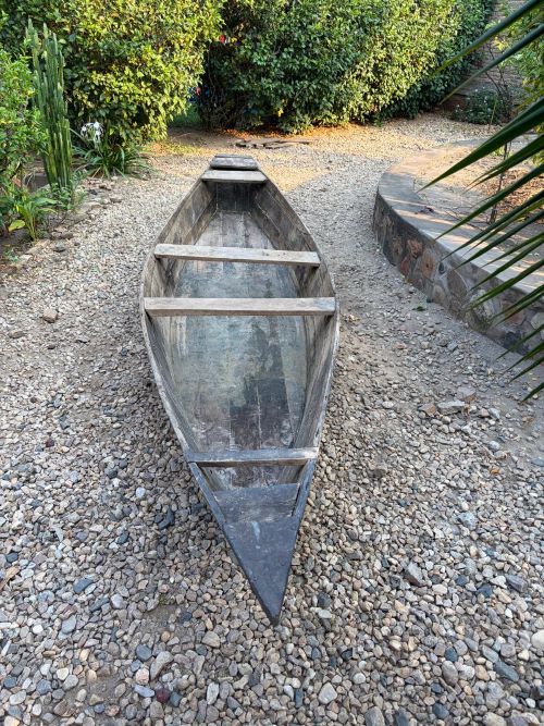 The unpainted boat